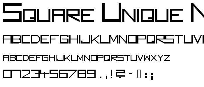 Square Unique Normal font